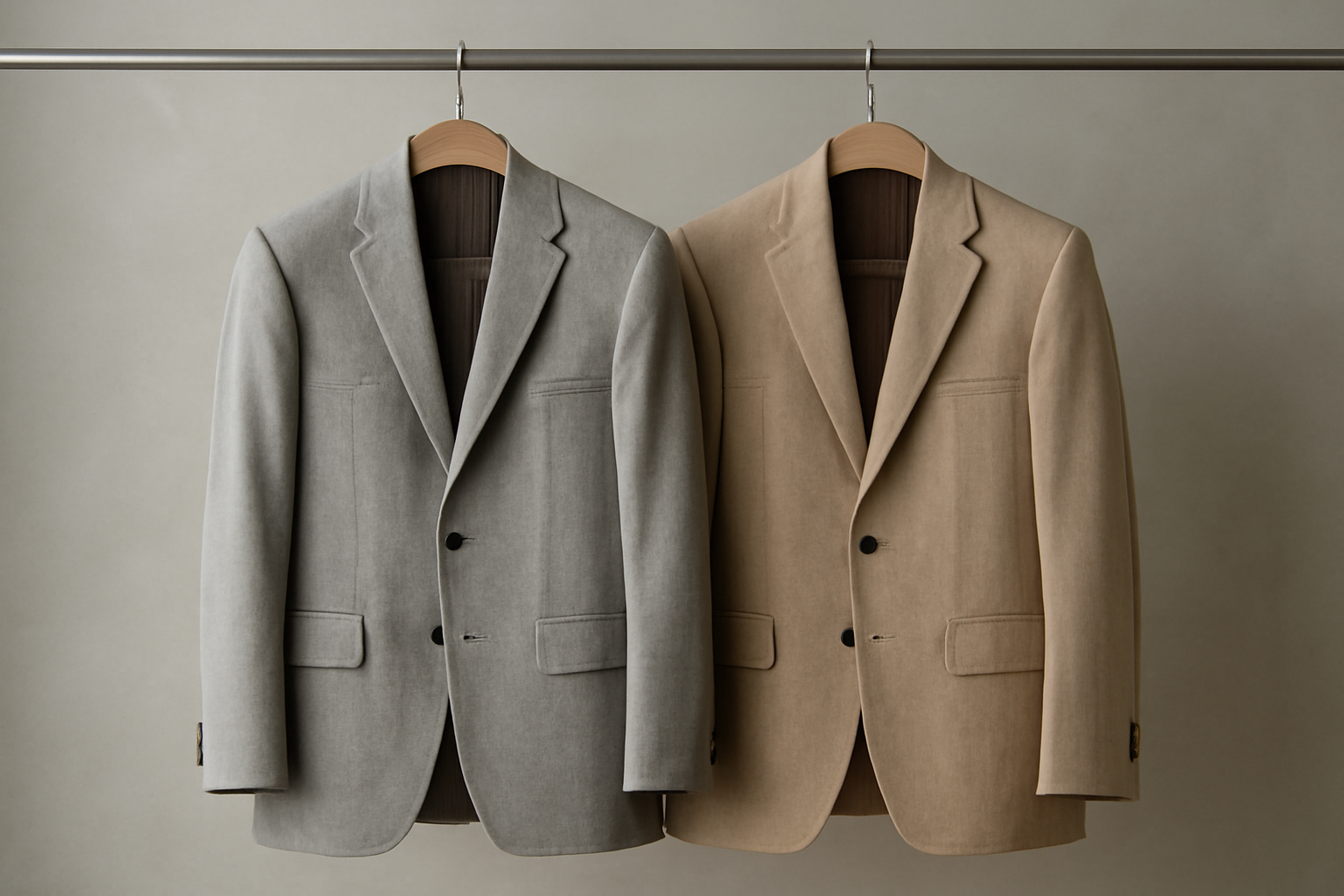 deux blazers poses cote a cote