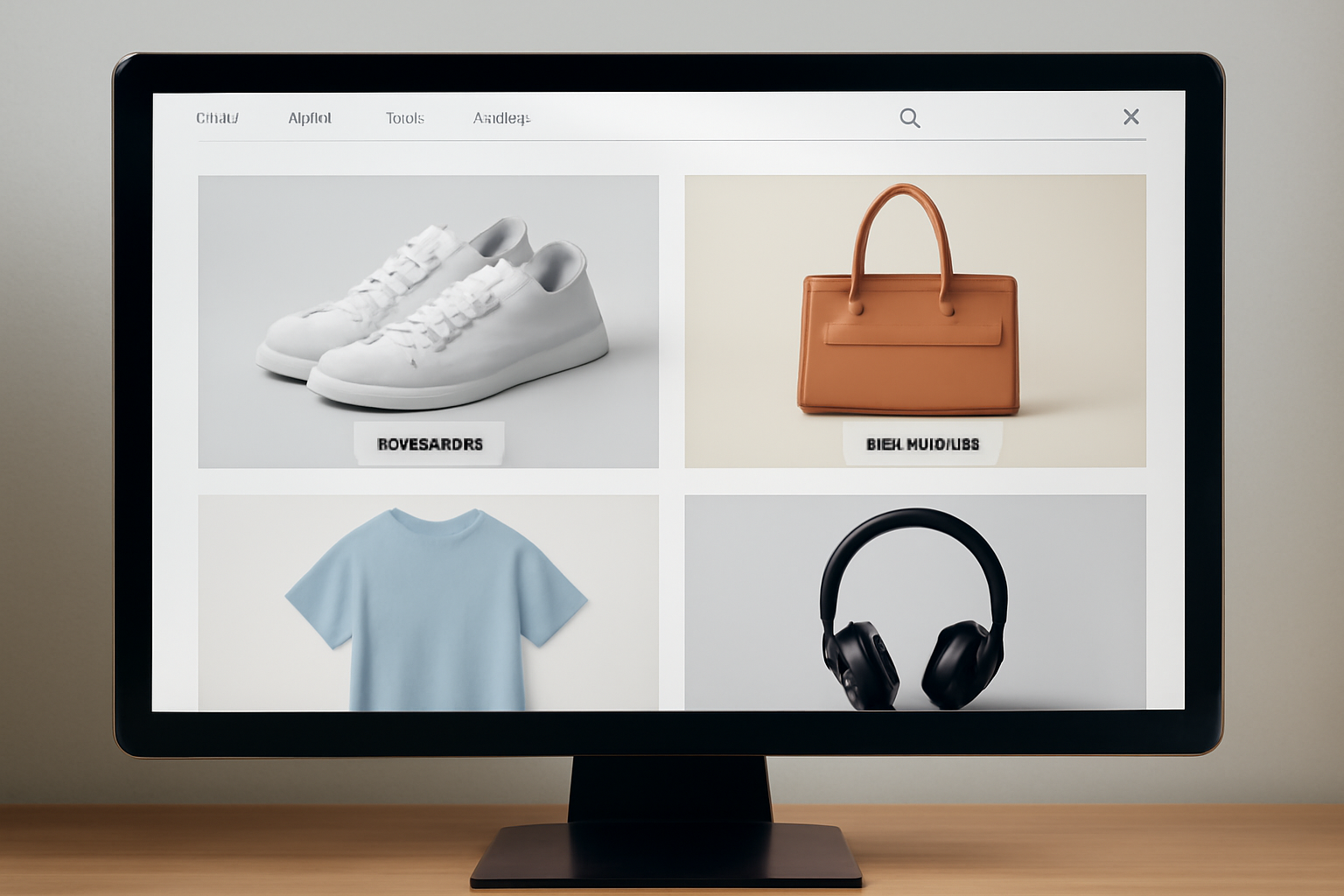 ecran d'ordinateur affichant plusieurs boutiques en ligne