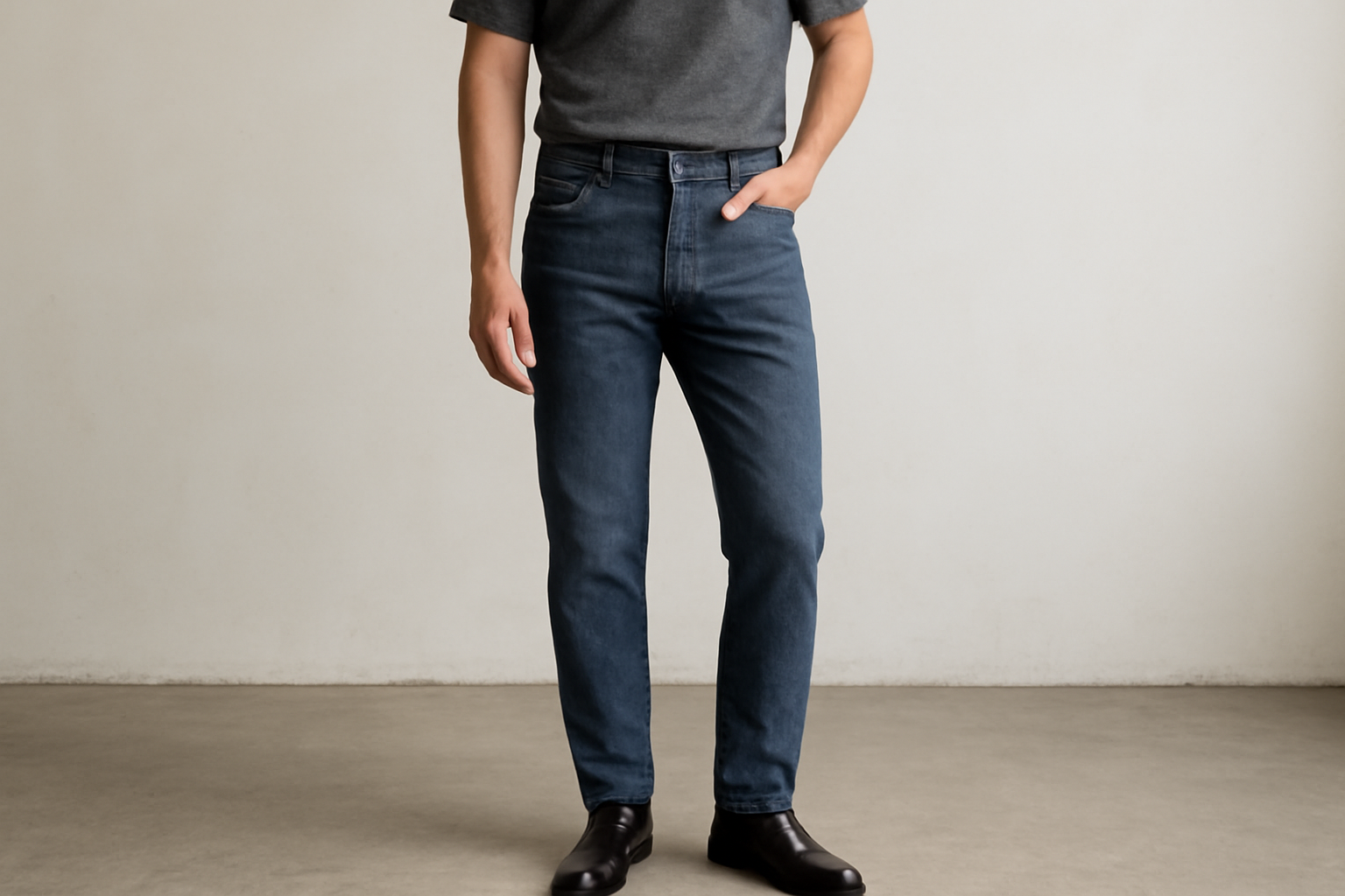 jean porté avec chaussures élégantes et t-shirt