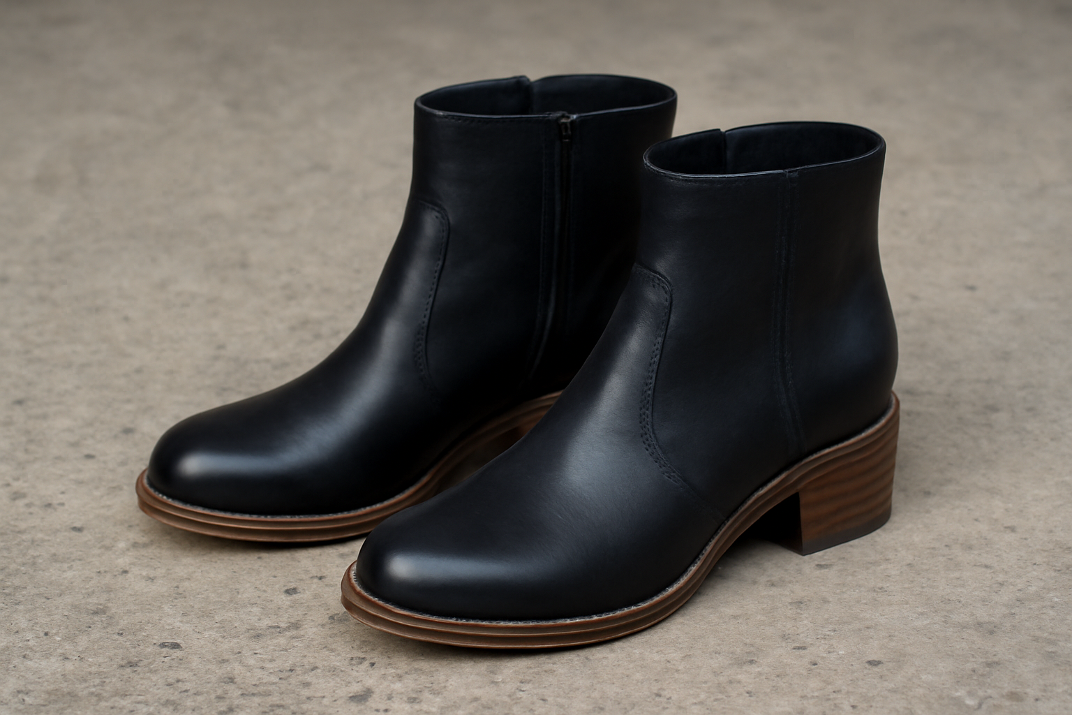 paire de bottines sur sol en béton