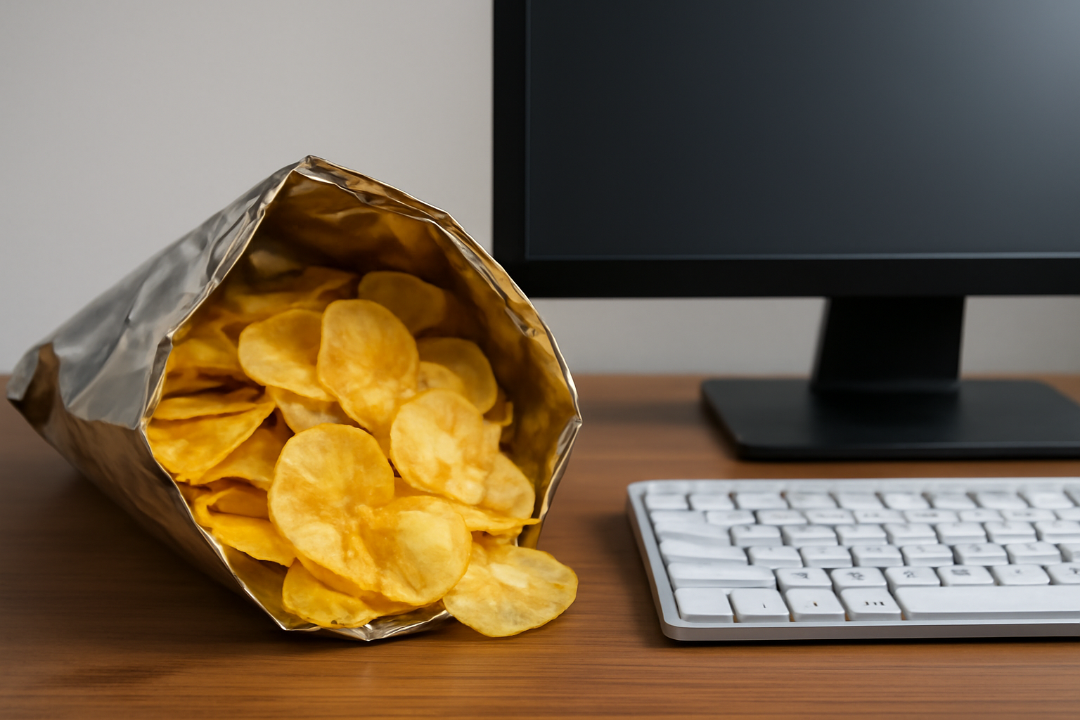 paquet ouvert à côté d'un écran d'ordinateur