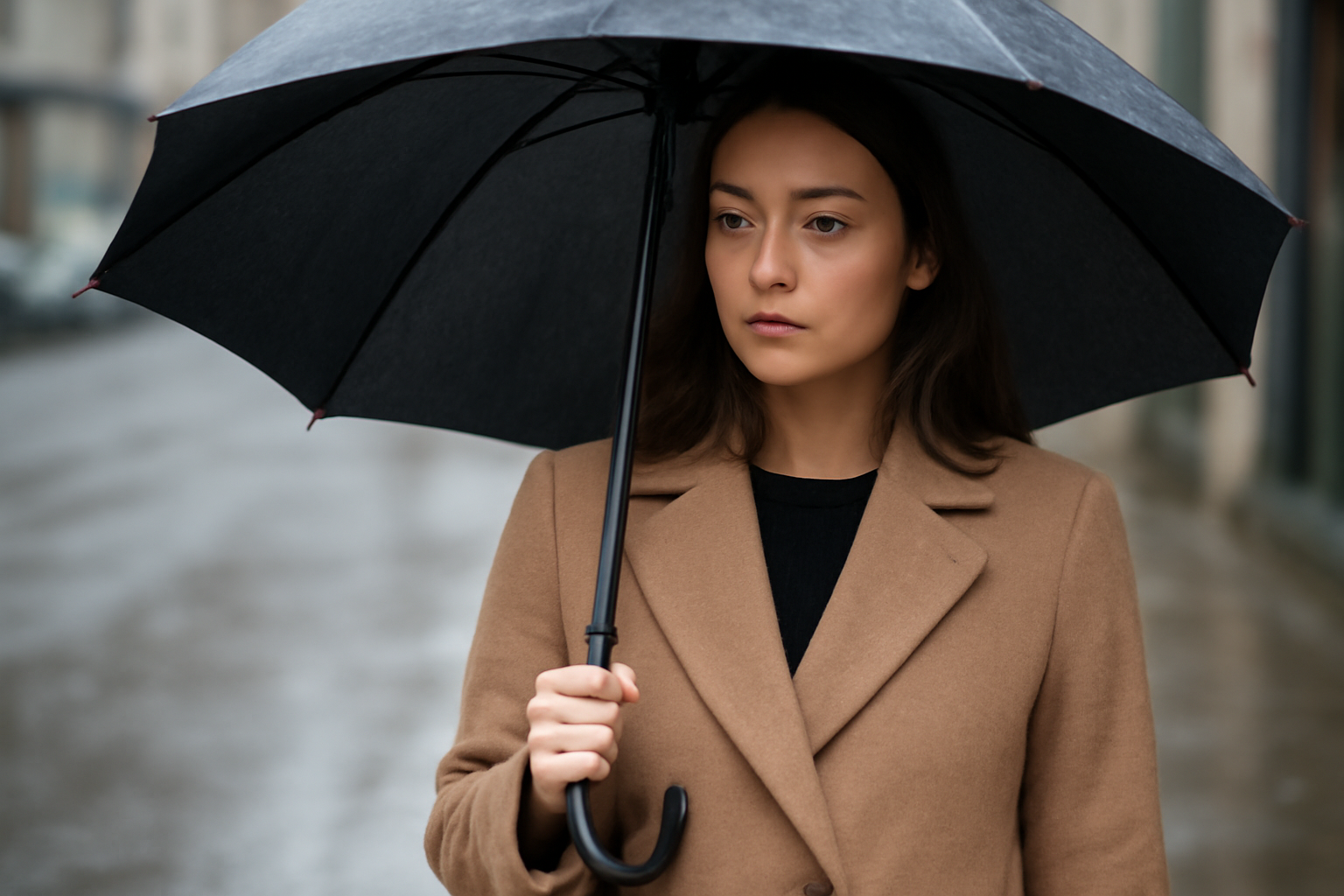personne sous parapluie portant un manteau
