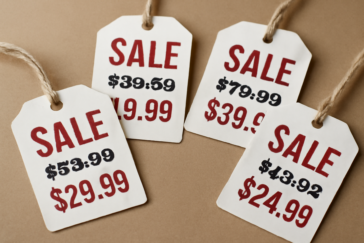 etiquettes de prix barrees lors de soldes