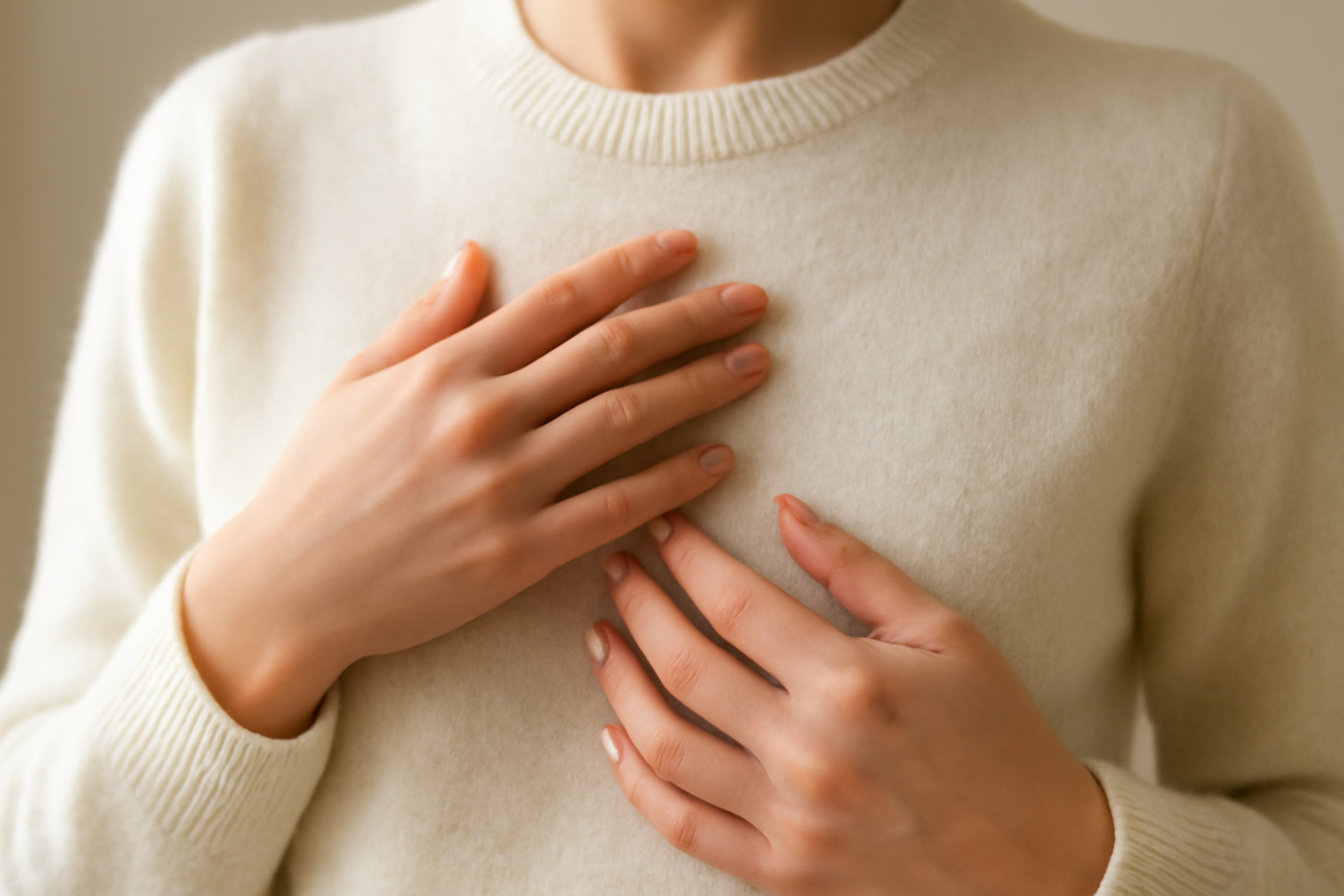 personne touchant un pull en cachemire