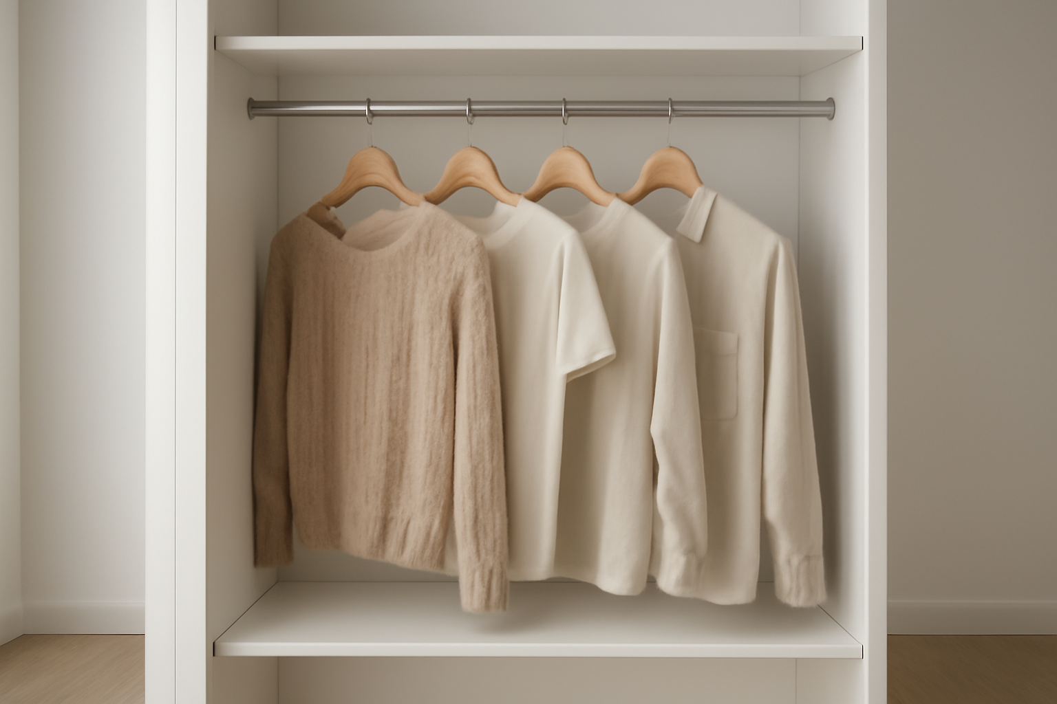 dressing épuré avec quelques cintres