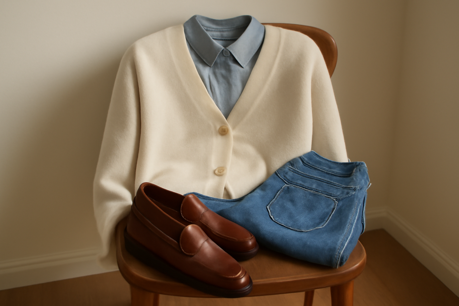 tenues préparées sur chaise la veille