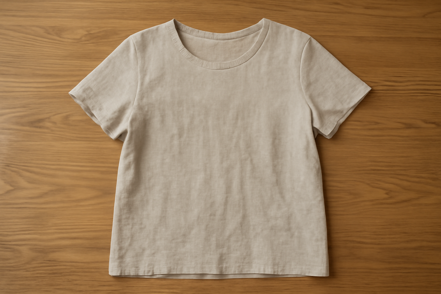 t-shirt en lin posé sur table