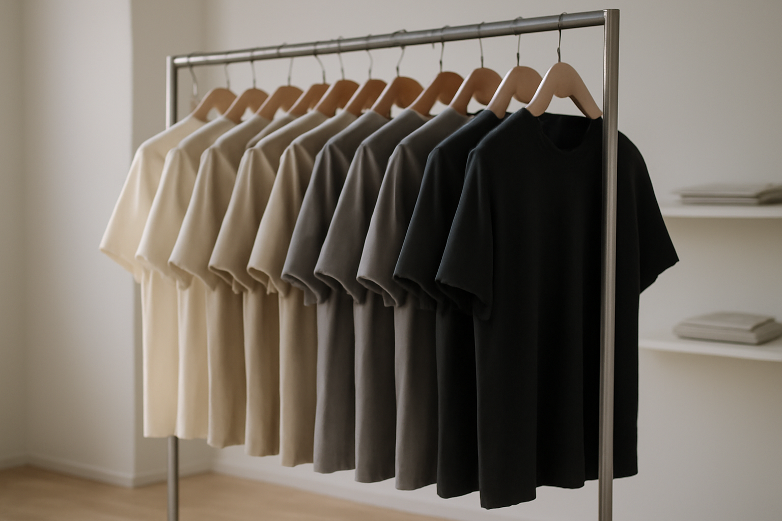tendancemagasin-arket-basiques-durables rayon de t-shirts unis en boutique minimaliste