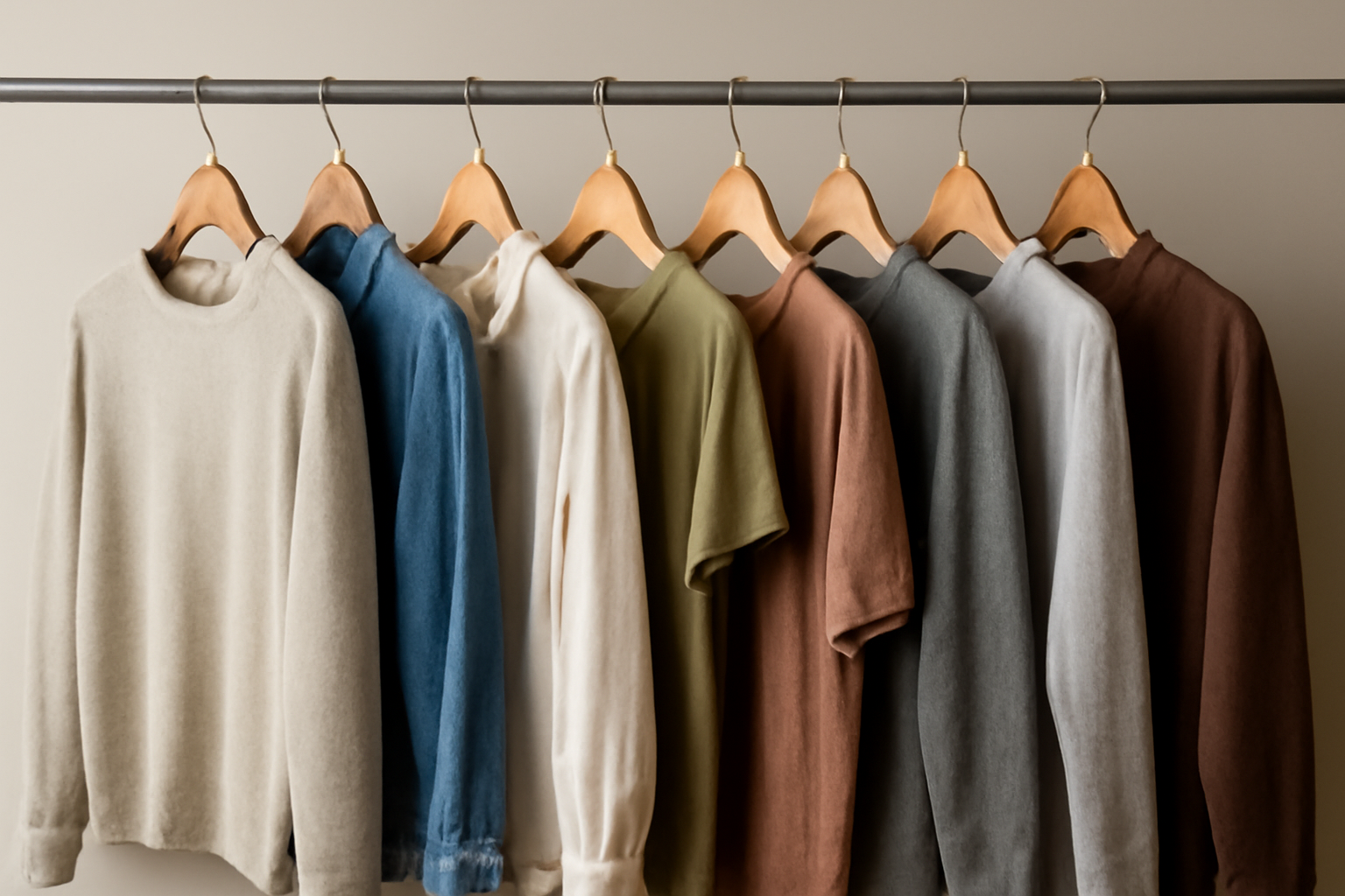 vêtements variés accrochés sur une tringle