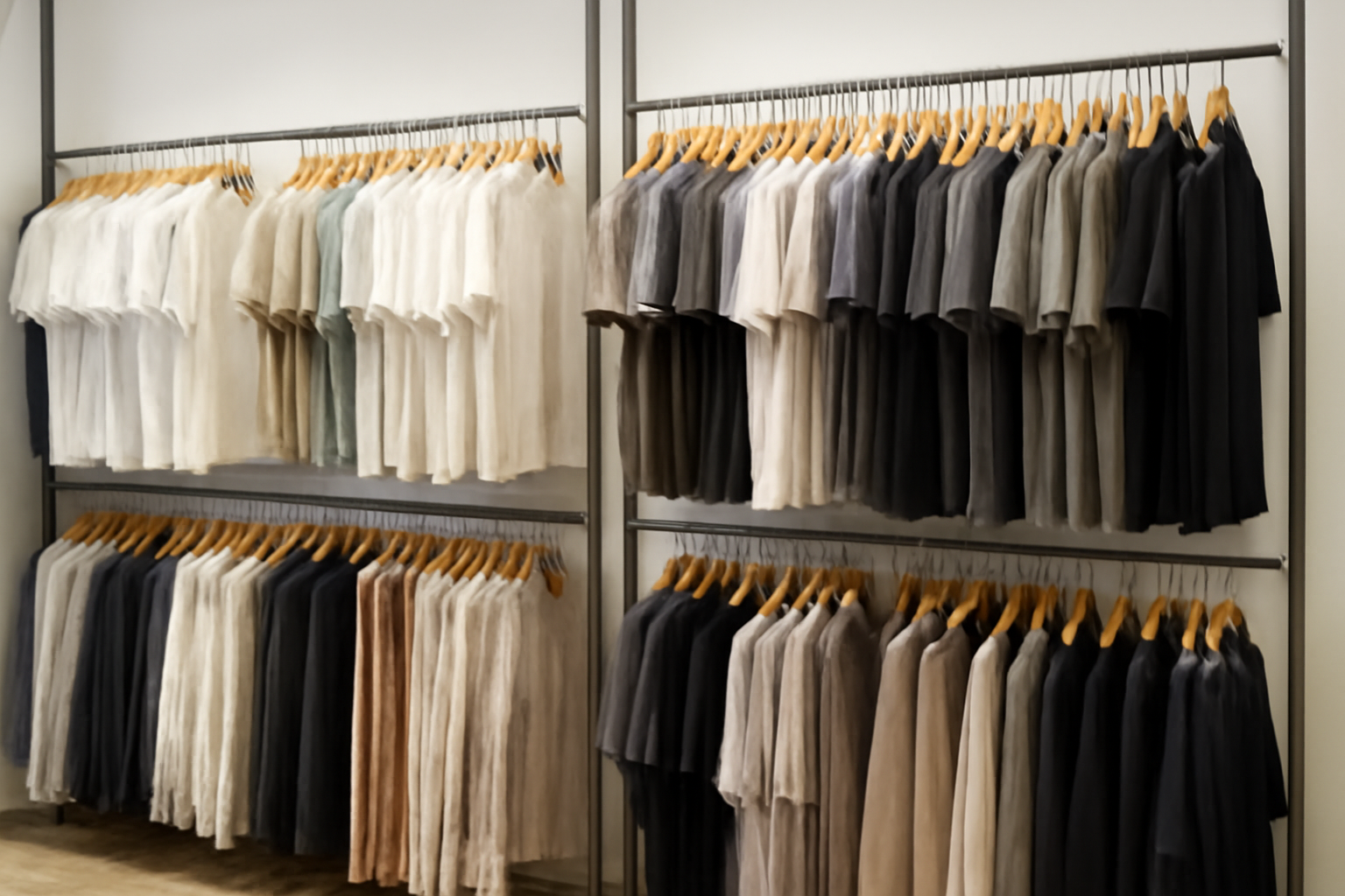 rayon vêtements basiques en boutique
