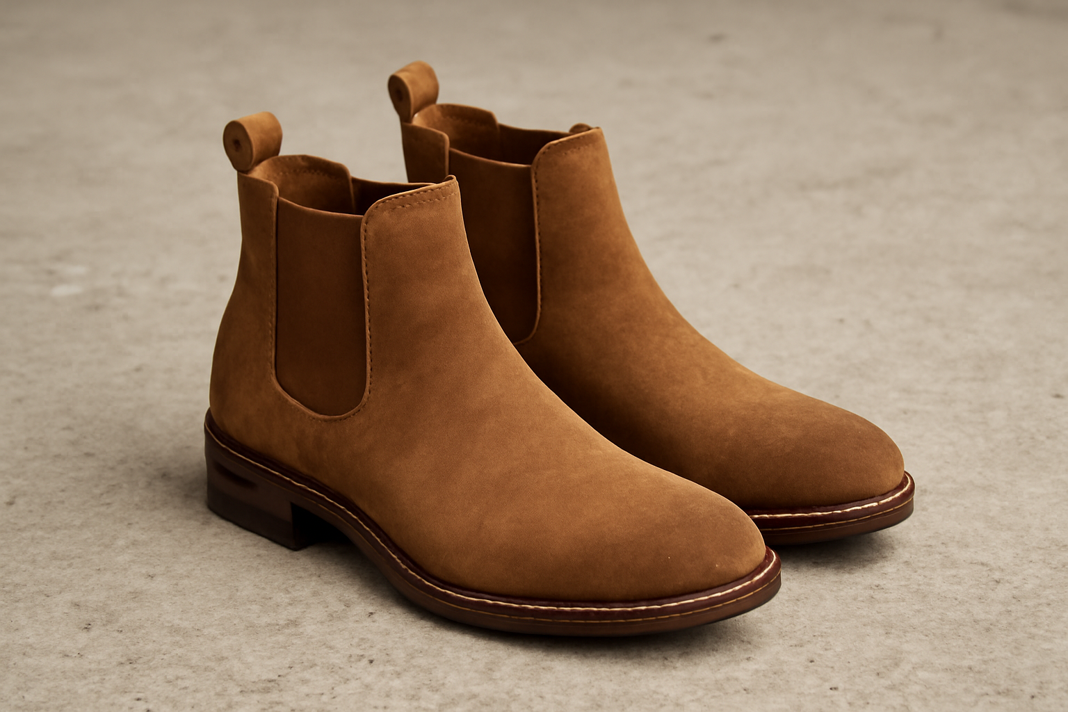 paire de bottines sur sol en béton