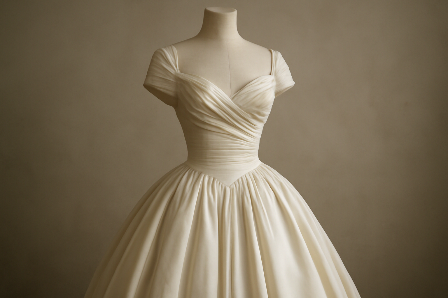 robe couture posée sur mannequin neutre