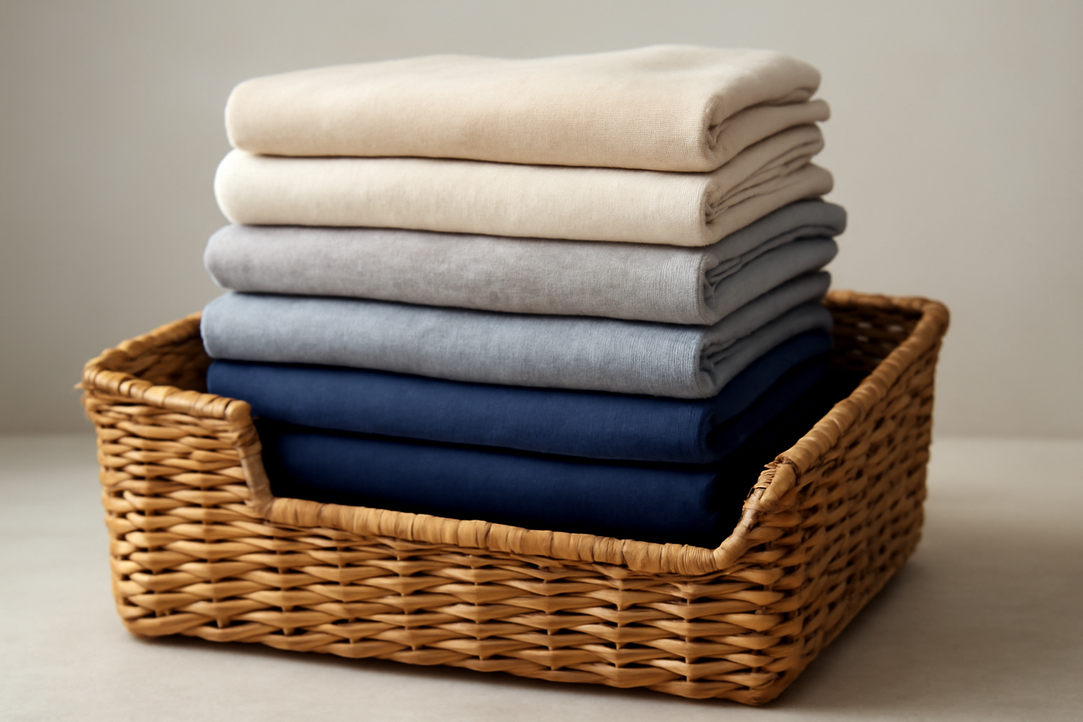 tendancemagasin-n-utilise-pas-nouvelles-pieces piles de vêtements neufs dans un panier