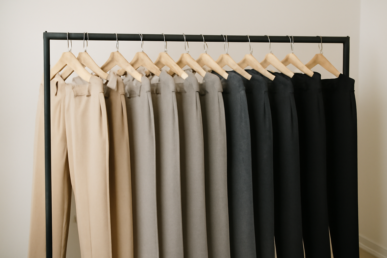 tendancemagasin-ted-baker-manteau pantalons alignés sur portants boutique minimaliste