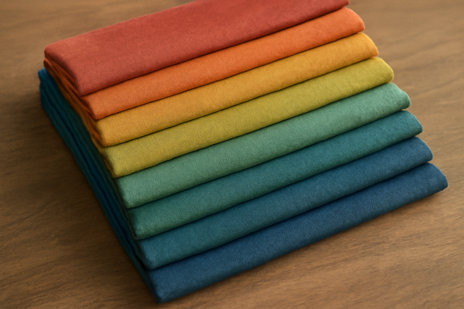 palette de tissus colorés sur table