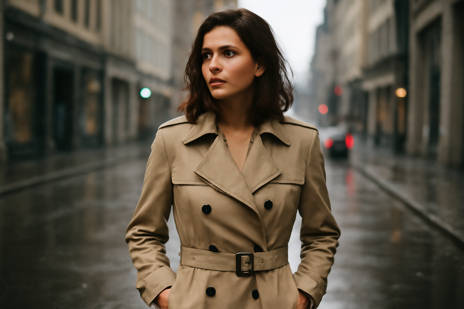 tendancemagasin-trench-impermeable-investissement personne portant trench impermable en ville