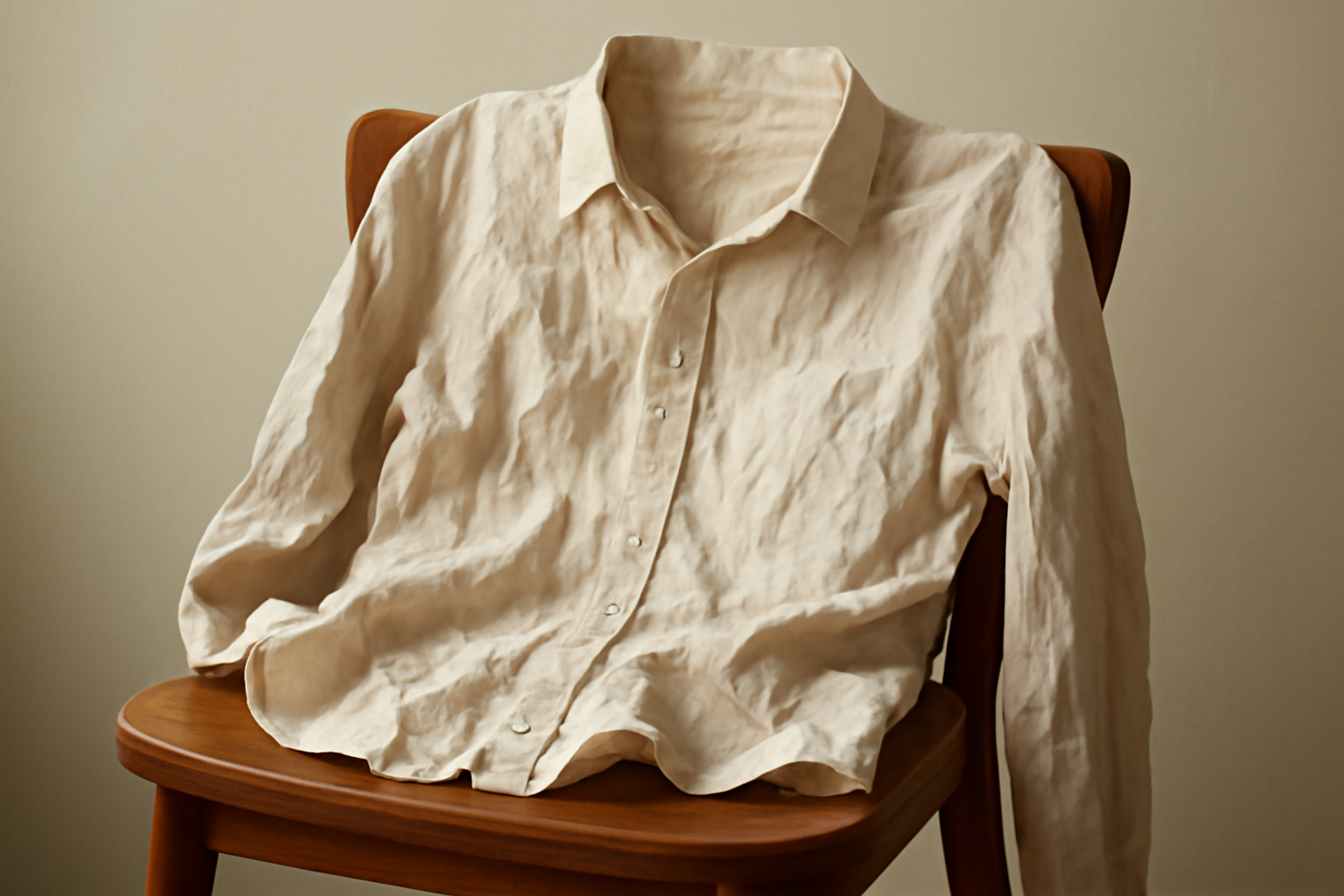 tendancemagasin-viscose-froisse-astuces chemise froissée posée sur chaise