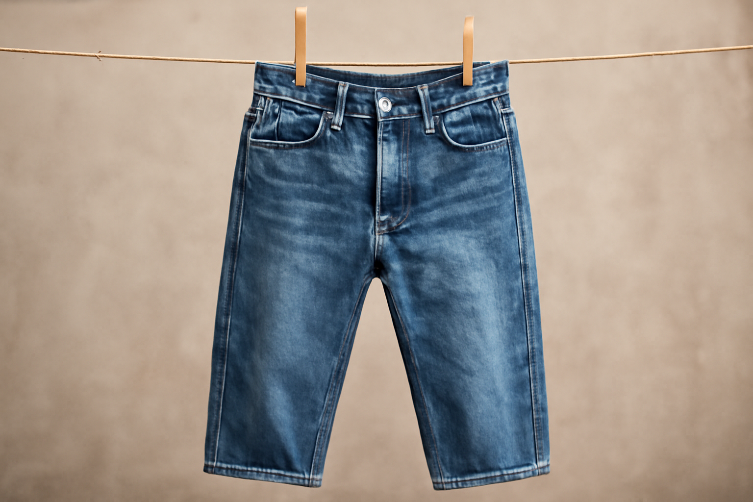 jean accroché à pince sur corde à linge