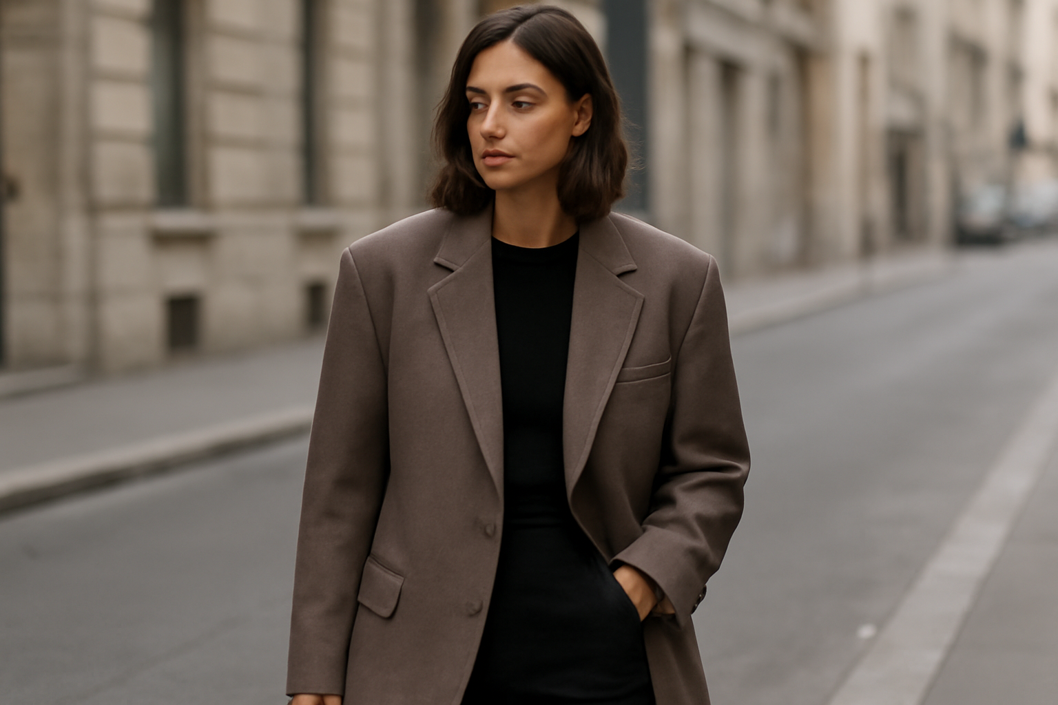 tendancemagasin-blazer-oversize-ou-cintre-ville femme portant blazer oversize en rue