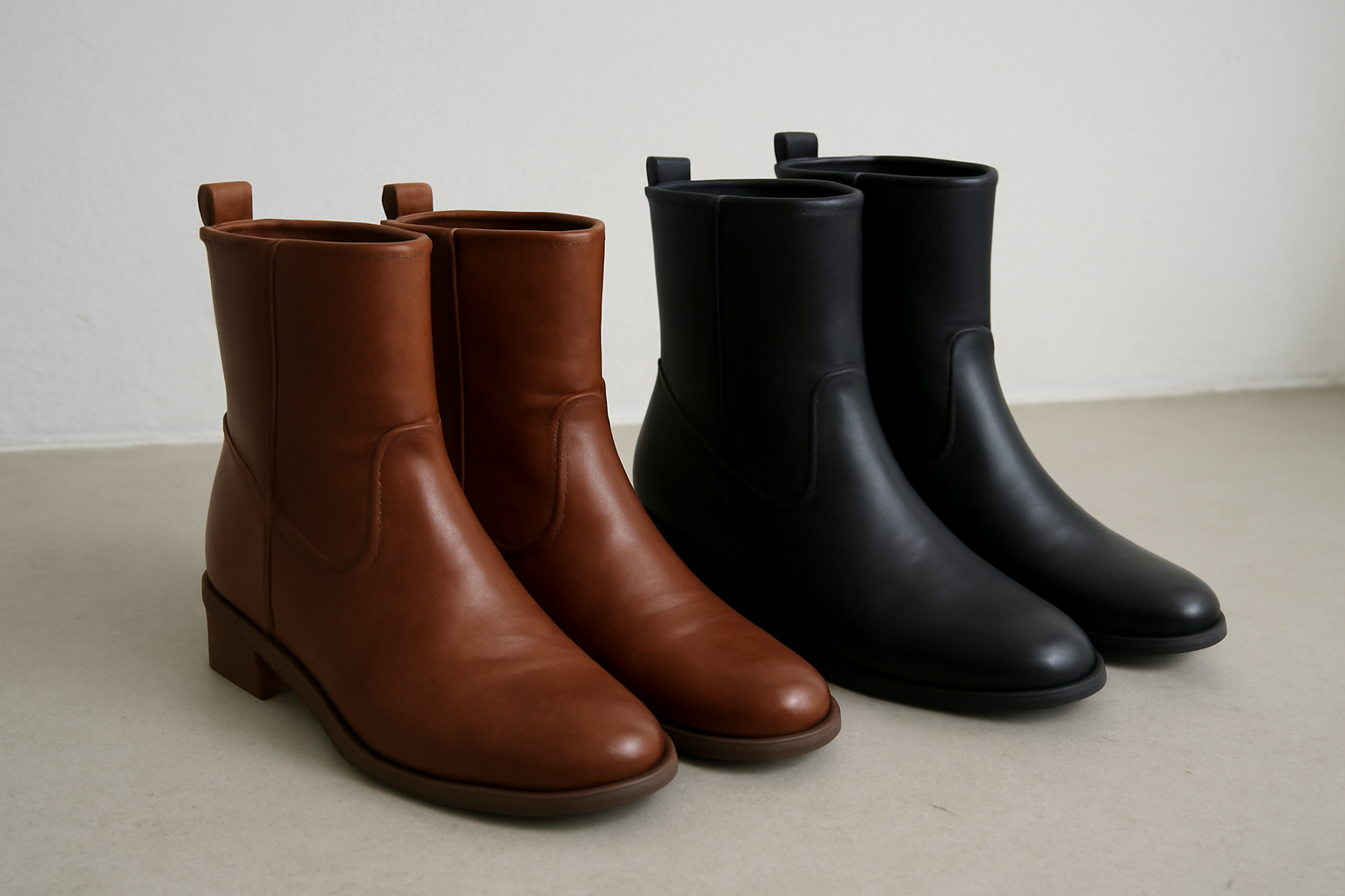 tendancemagasin-bottes-fines-robustes-choisir deux paires de bottes côte à côte