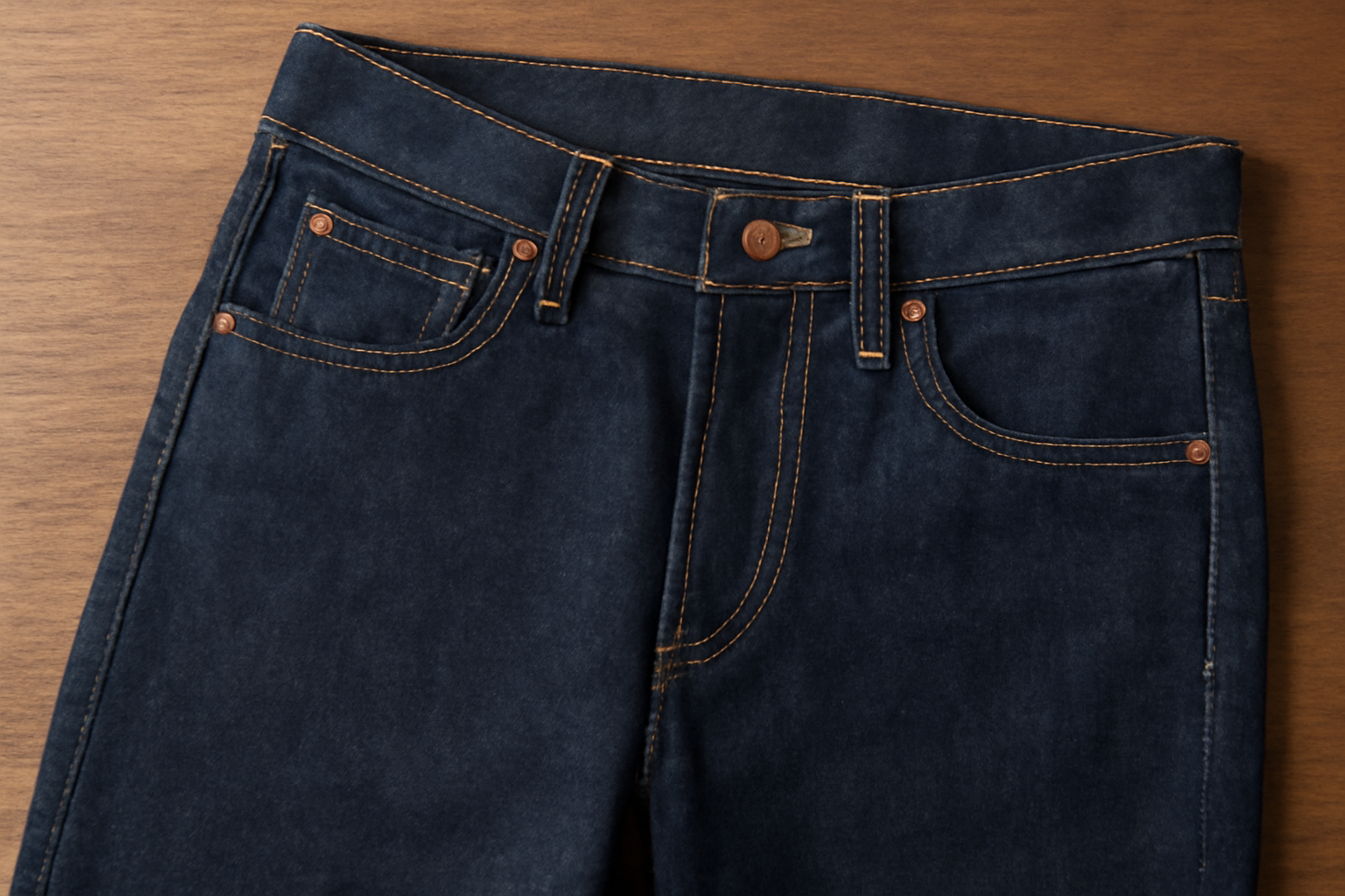 tendancemagasin-details-denim-moderniser-jean jean brut posé avec surpiqûres apparentes
