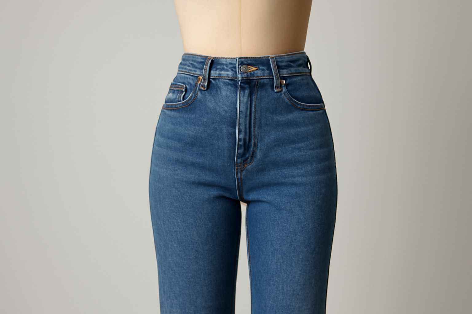 jean taille haute sur mannequin studio