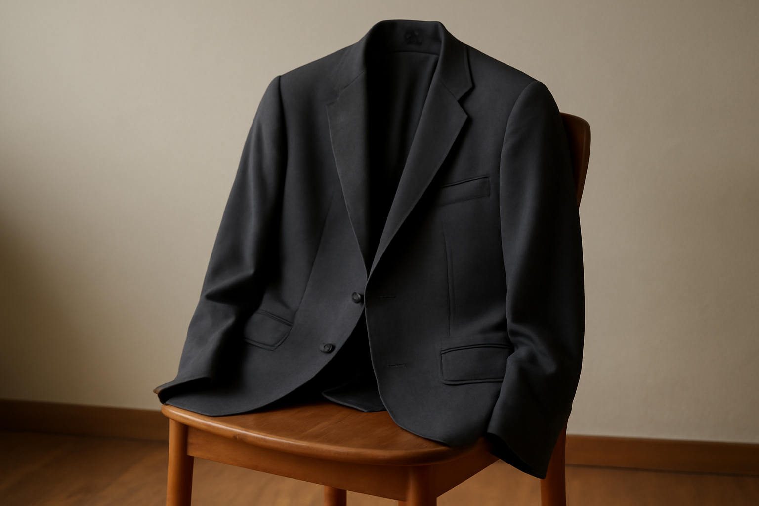 blazer accroché sur dossier de chaise