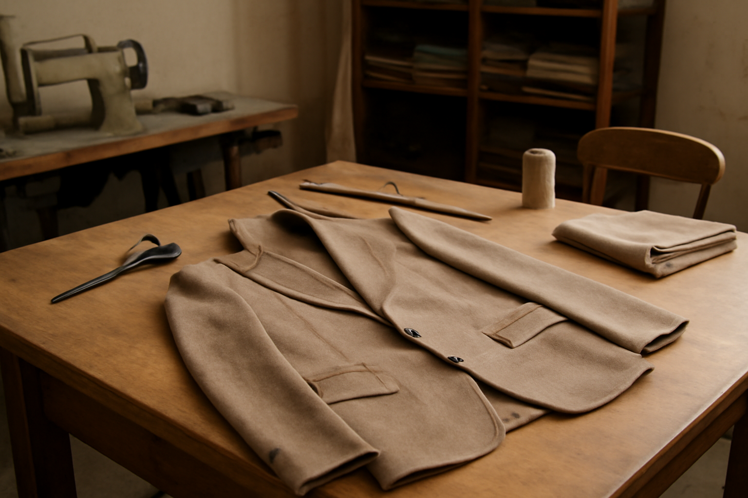 tendancemagasin-loewe-investissement-piece atelier de couture avec veste posée sur table