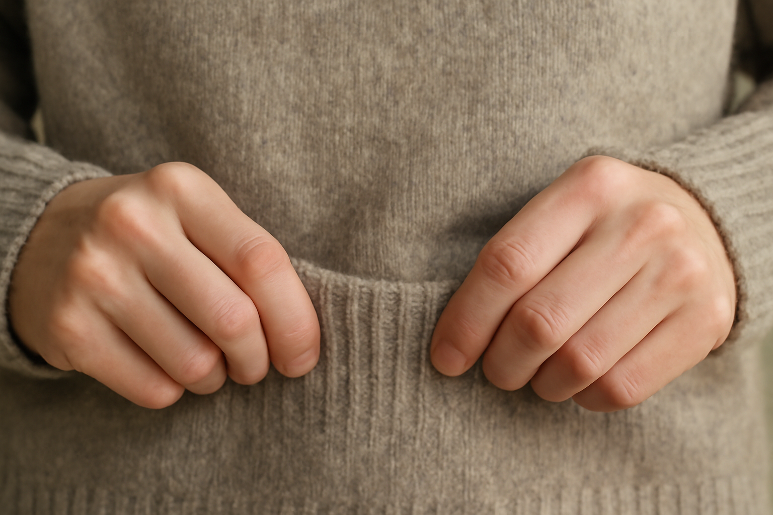 tendancemagasin-manches-pull-detendent-rapidement mains tirant manche d'un pull en laine