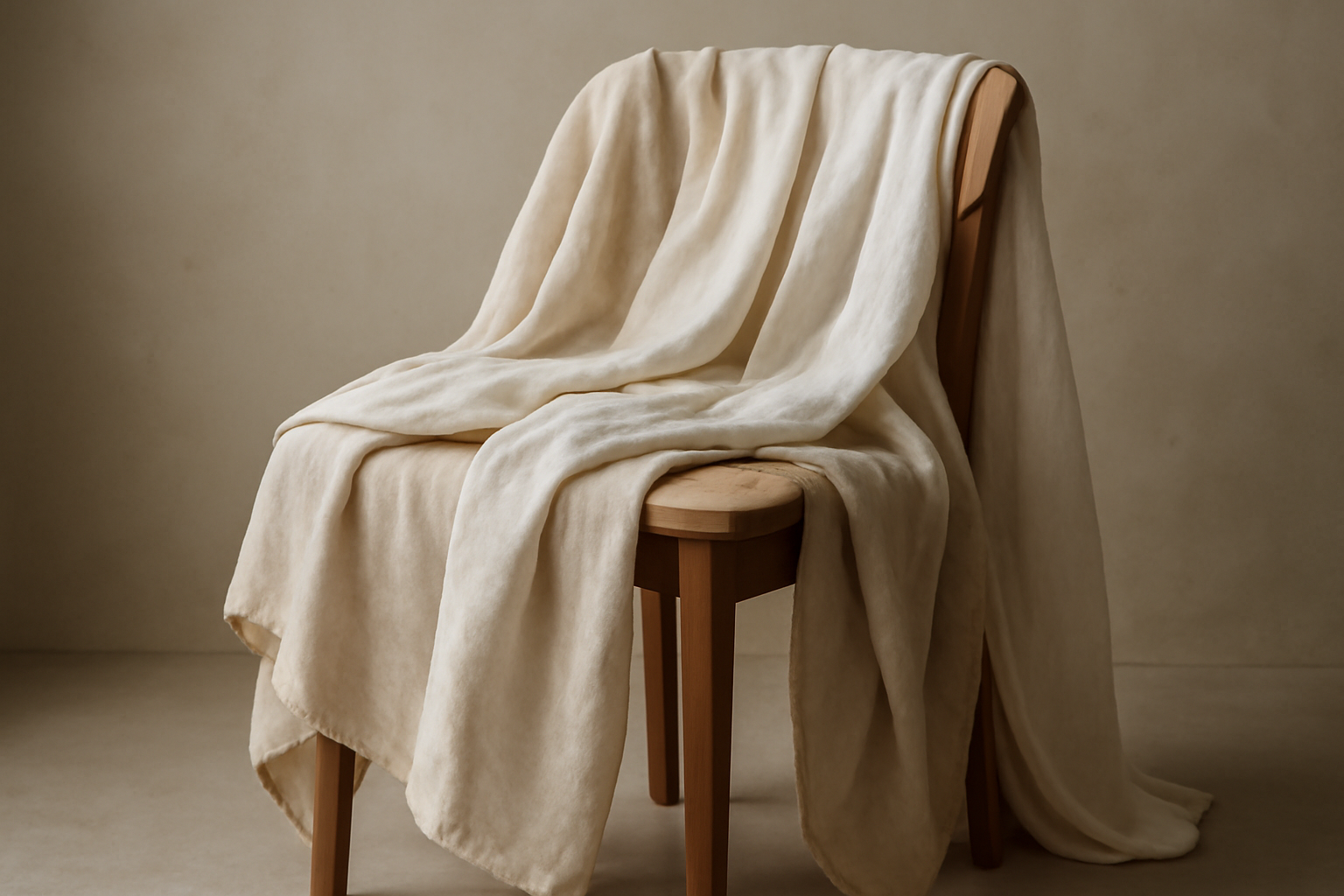 tissus légers drapés sur une chaise