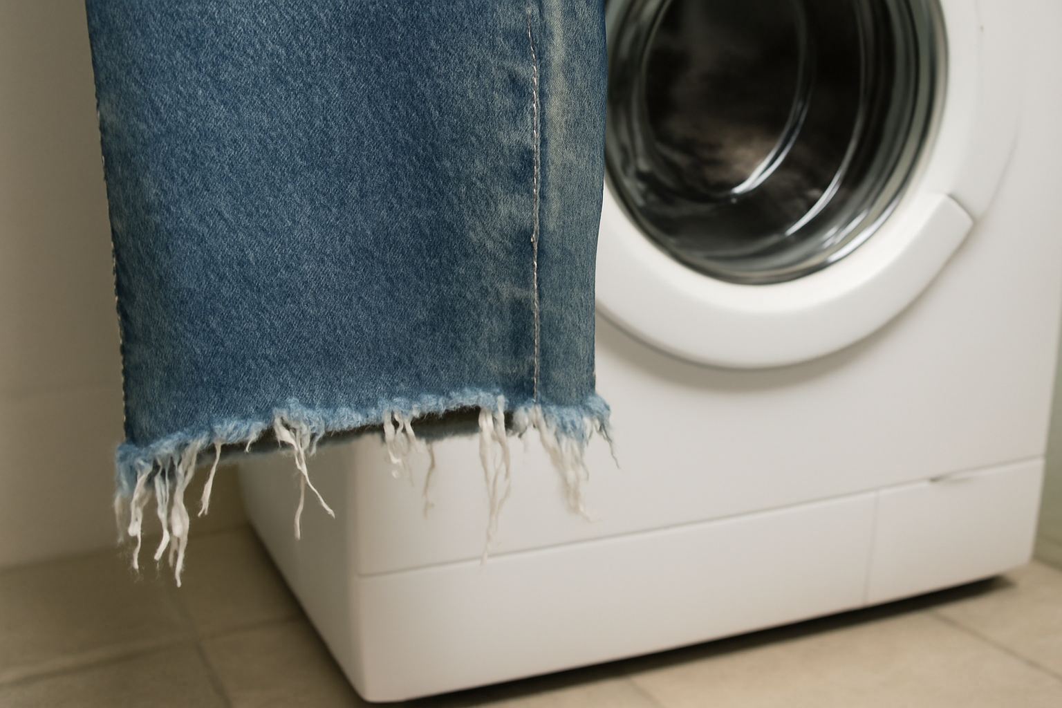 tendancemagasin-ourlets-decousent-apres-lavage ourlet de pantalon effiloché près machine à laver