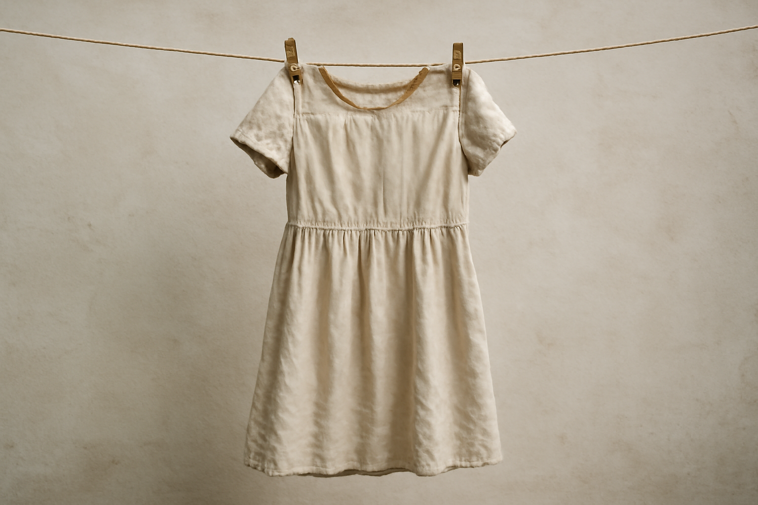 robe suspendue au fil après lavage