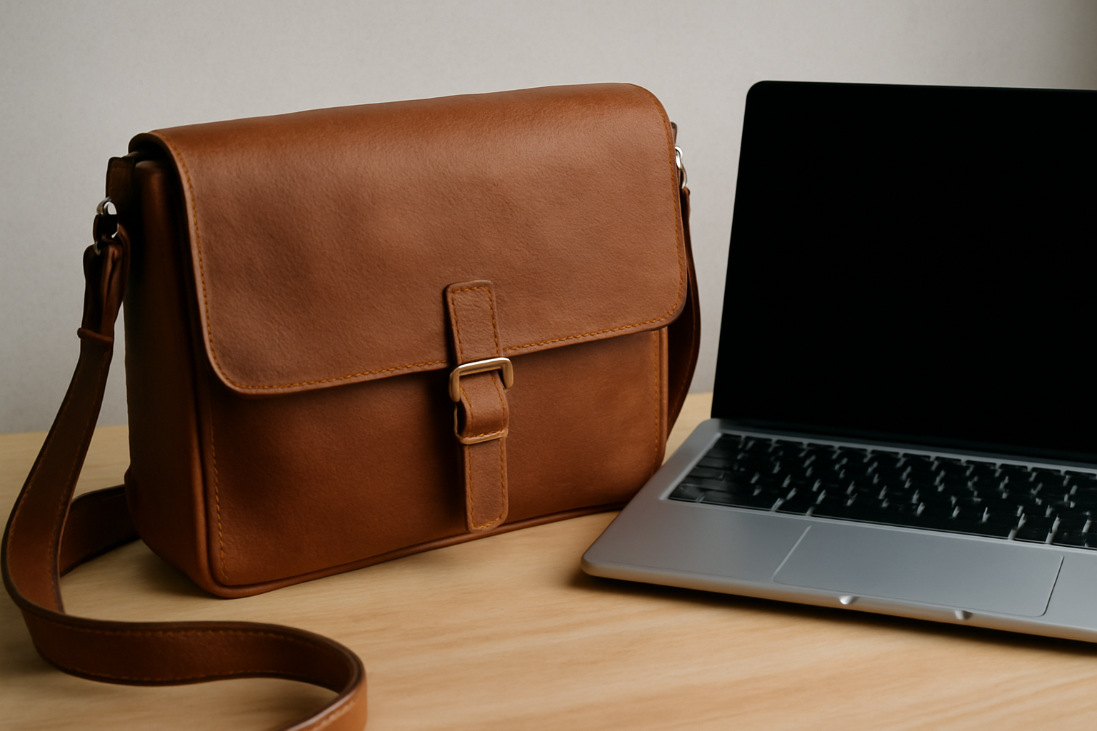 tendancemagasin-sac-laptop-style sac bandoulière posé à côté d'un ordinateur
