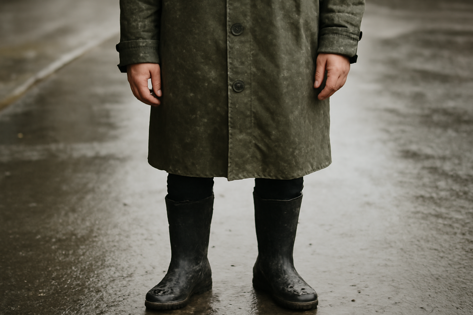 tendancemagasin-tenues-weekend-pluvieux tenue avec imperméable et bottines mouillées