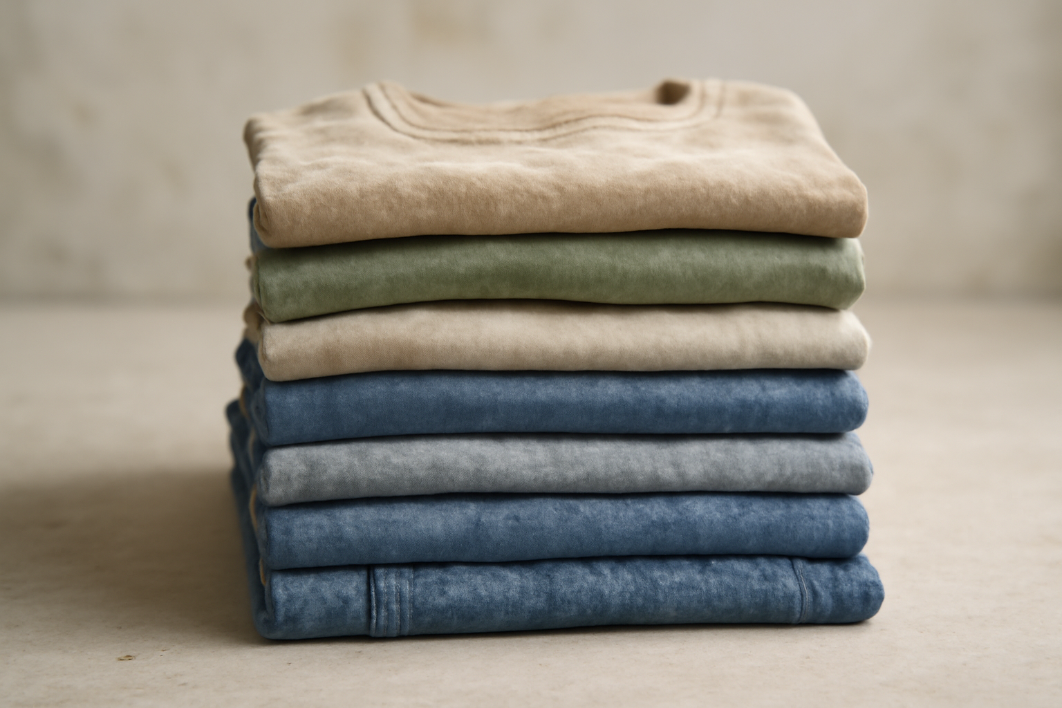pile de vêtements légèrement décolorés