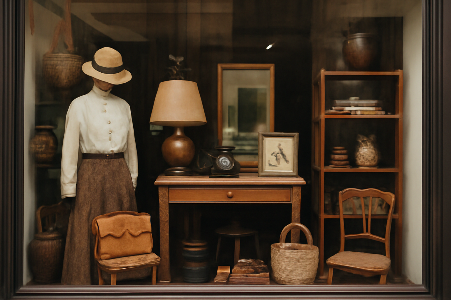tendancemagasin-anthropologie-pieces-originales vitrine boutique aux pièces éclectiques