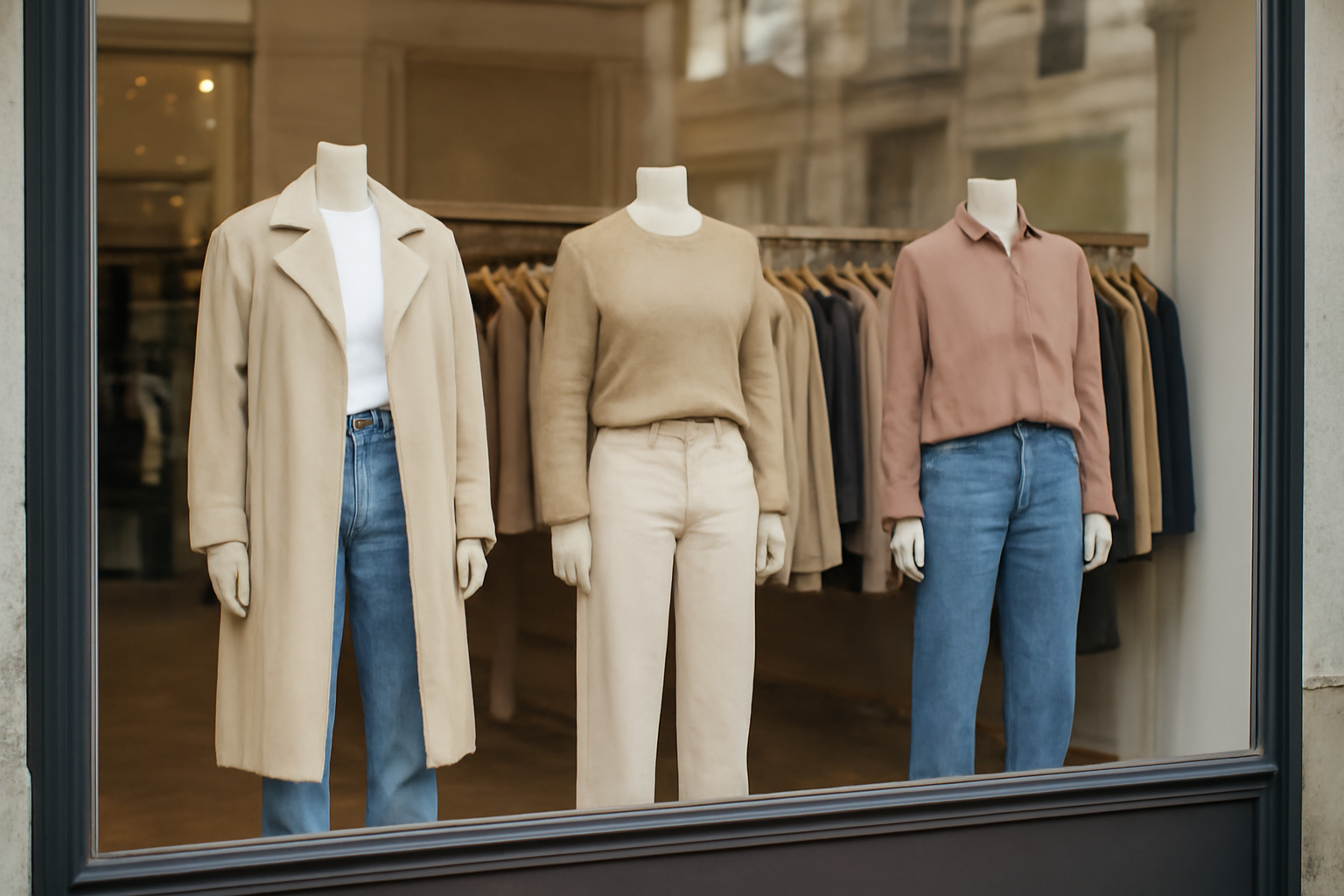 tendancemagasin-boutiques-locales-trouvailles vitrine d'une boutique locale avec vêtements