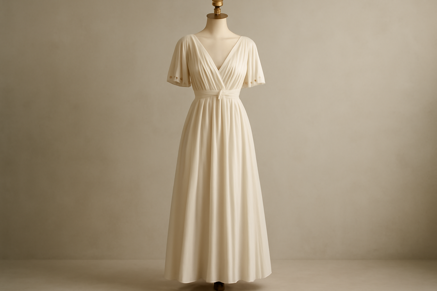 tendancemagasin-cecilie-bahnsen-robe-ceremonie robe fluide posée sur mannequin