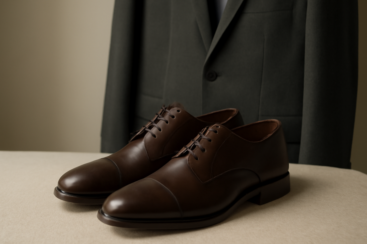tendancemagasin-chaussures-adoucir-tenue paire de chaussures posée près tailleur