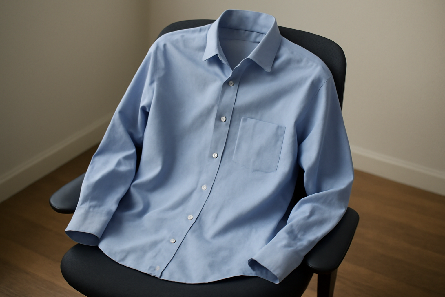 tendancemagasin-chemise-dejeuner-affaires chemise posée sur chaise bureau