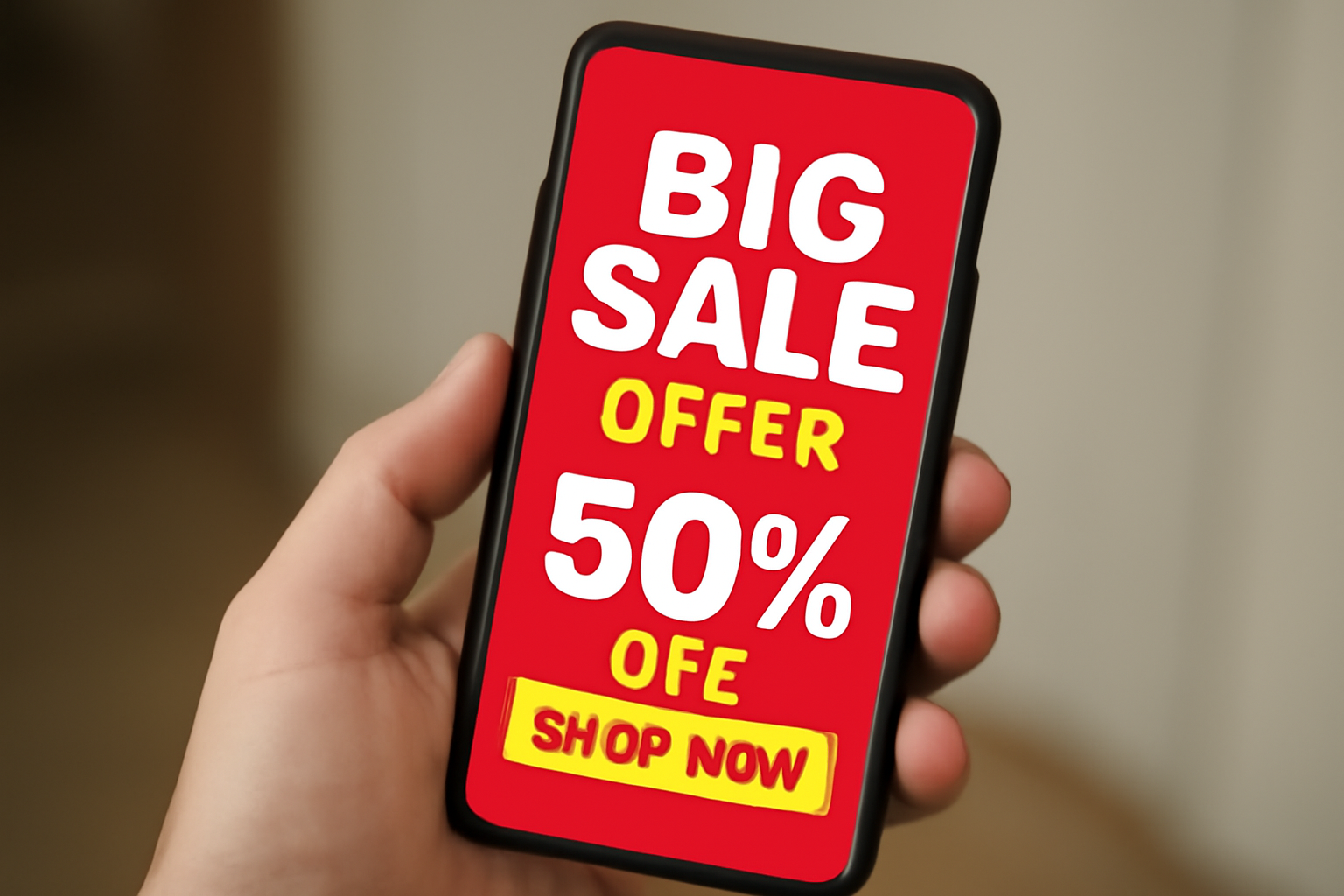 tendancemagasin-codes-promo-eviter écran smartphone affichant promotion trompeuse