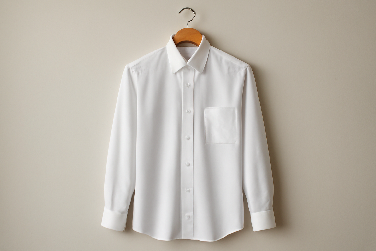 tendancemagasin-col-chemise-polyvalent chemise repassée sur un cintre prêt à porter