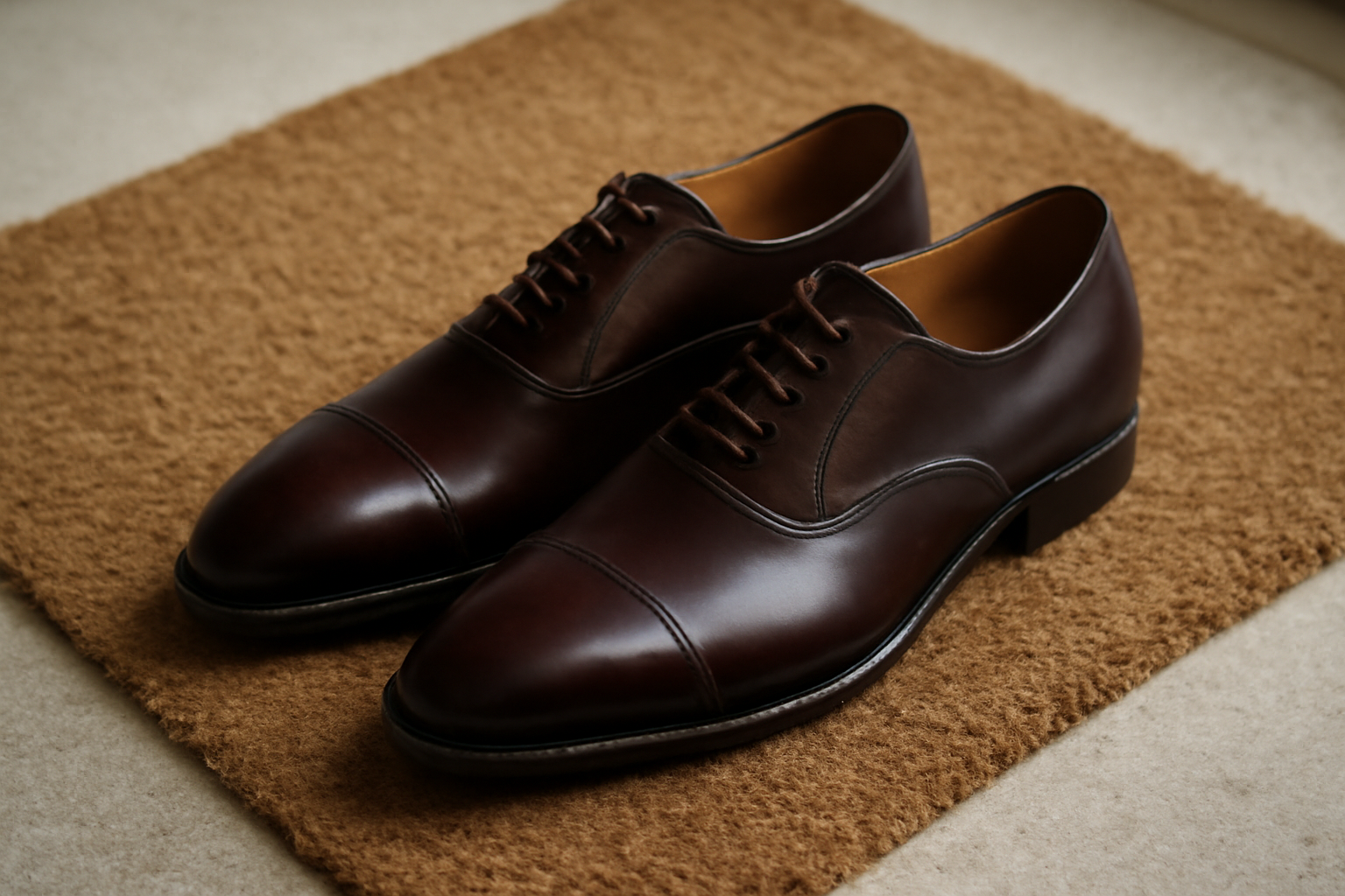tendancemagasin-cole-haan-vaut-il-le-coup paire de chaussures de ville sur tapis d'entrée
