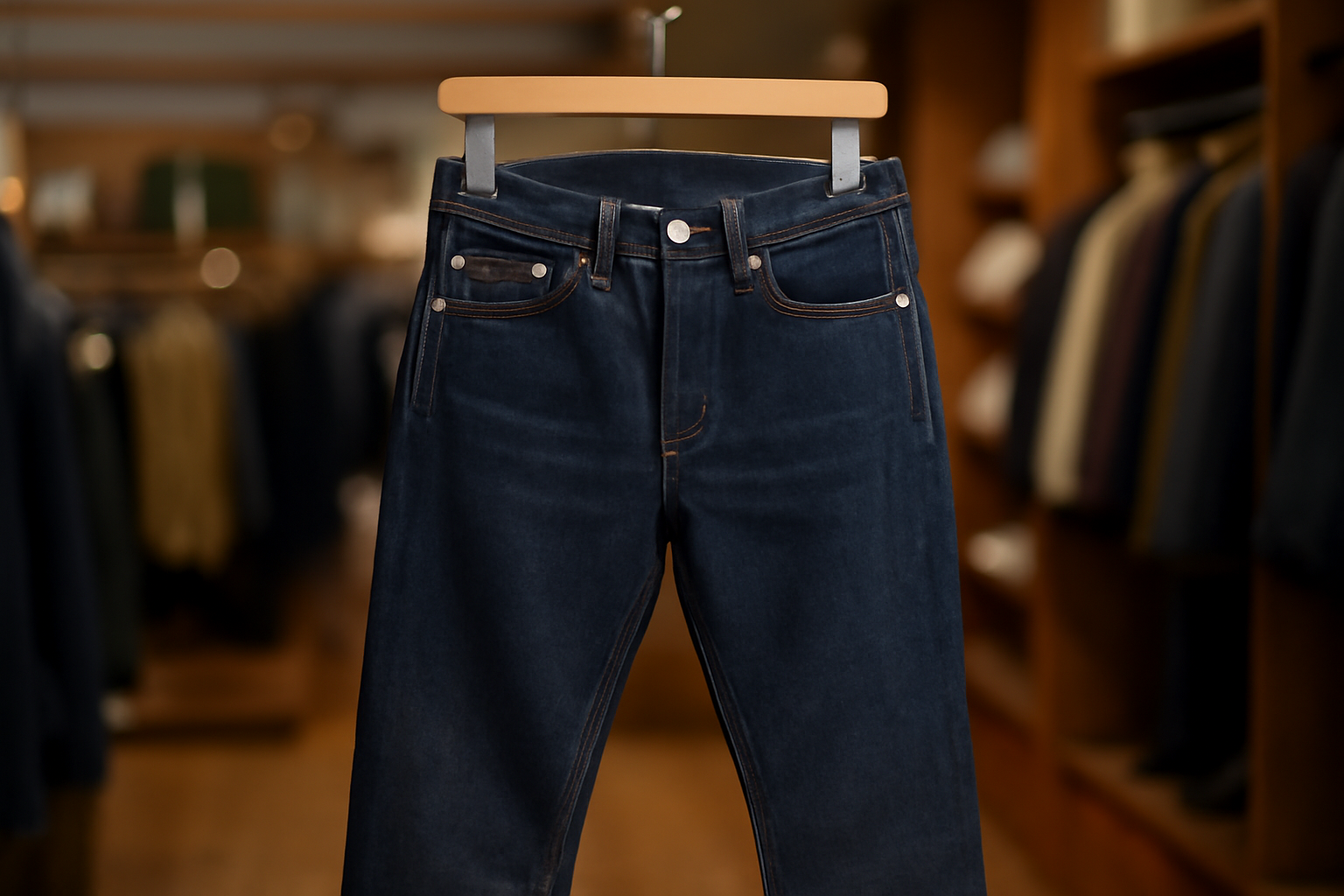 tendancemagasin-g-star-jean-durable jean brut suspendu au cintre dans boutique