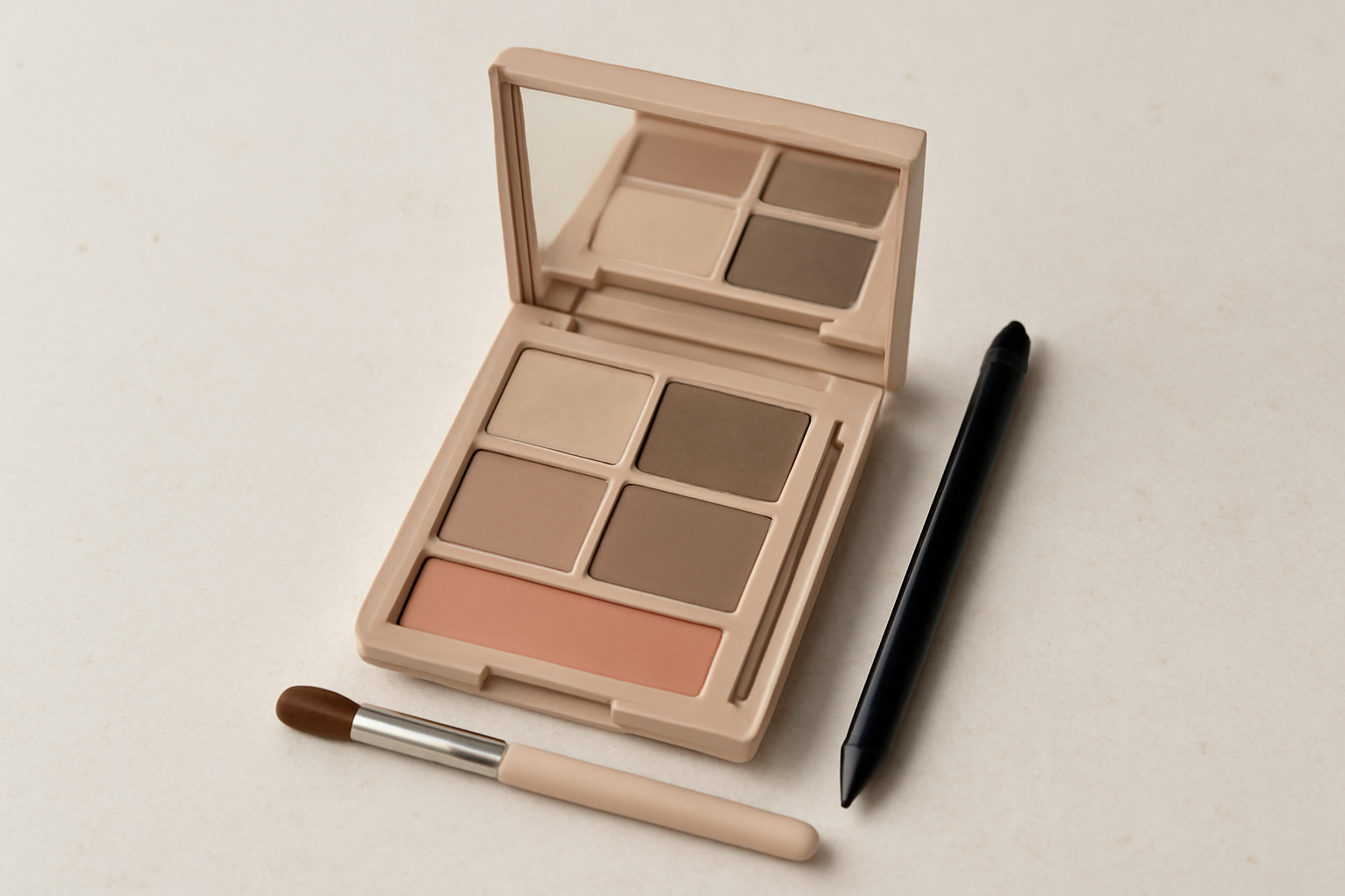 tendancemagasin-maquillage-naturel-quotidien petit kit maquillage aux tons neutres posé