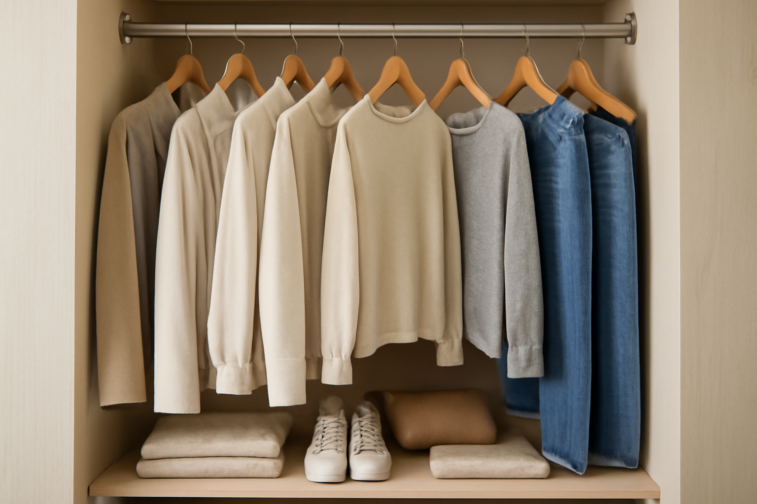 armoire organisée tenues prêtes pour matin
