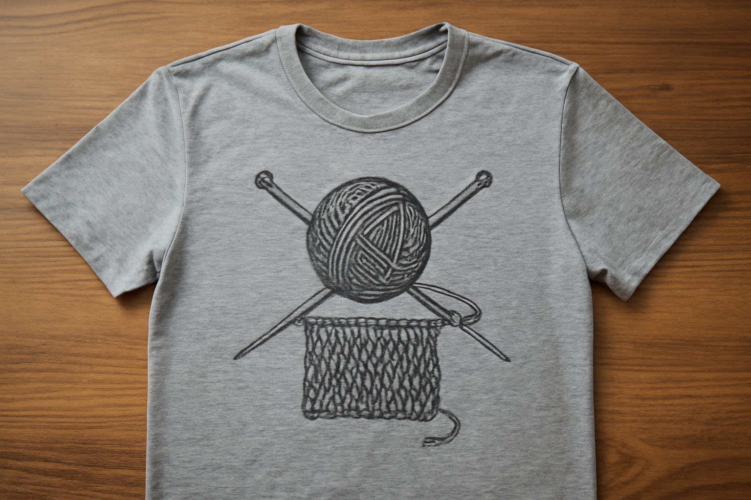 tendancemagasin-tissu-tshirt-tenue t-shirt posé sur table montrant tricot