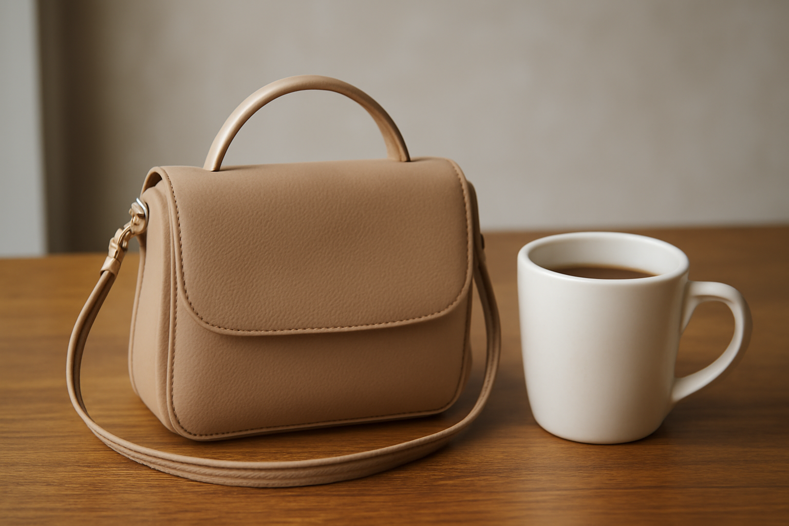 tendancemagasin-choisir-sac-bandouliere-sorties petit sac posé près d'une tasse sur table