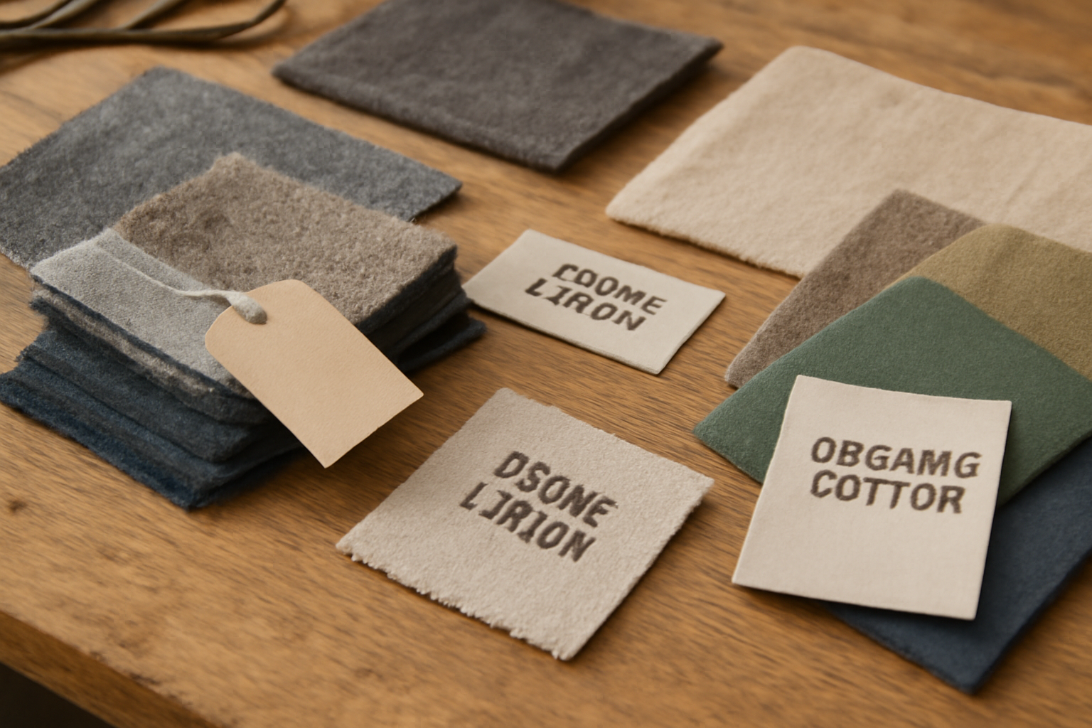 tendancemagasin-kowtow-basics-responsables atelier textile montrant echantillons et etiquettes