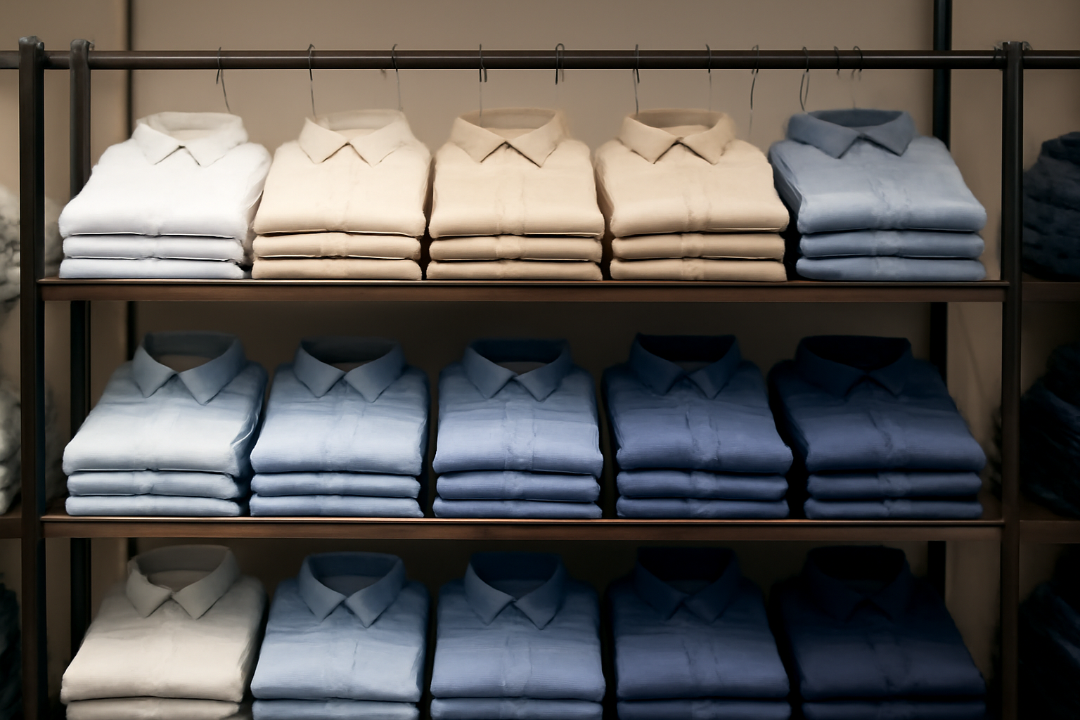 tendancemagasin-organiser-dressing-temps-matin portants bien rangés avec chemises pliées